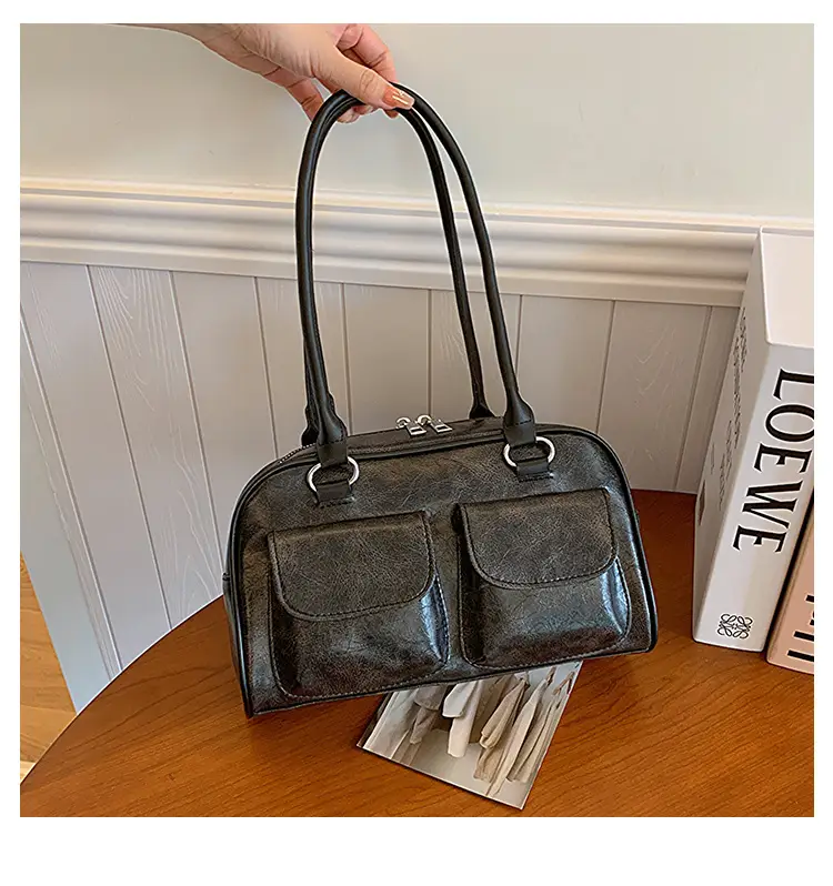 Women's Retro Brown Shoulder Bag 2023 New Large Capacity — feature 18