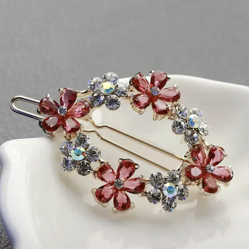 Korean Style Sweet Flower Hairpin with Crystal Accents — feature 9