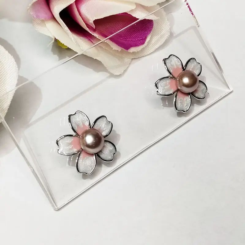 Sakura Blossom Pearl Earrings S925 Silver — feature 10