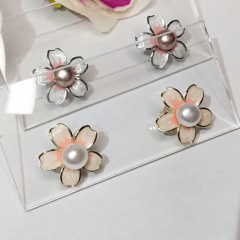 Sakura Blossom Pearl Earrings S925 Silver — feature 11