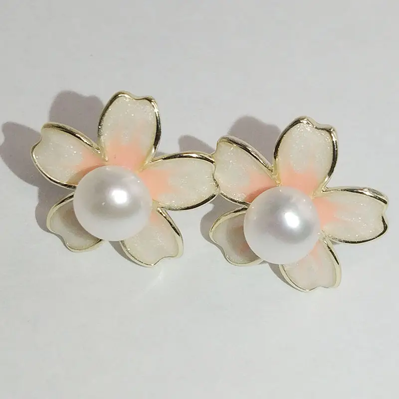 Sakura Blossom Pearl Earrings S925 Silver — feature 13