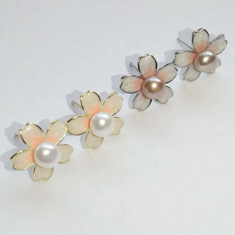 Sakura Blossom Pearl Earrings S925 Silver — feature 15