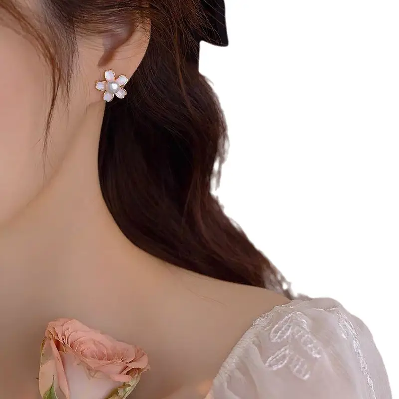 Sakura Blossom Pearl Earrings S925 Silver — feature 4