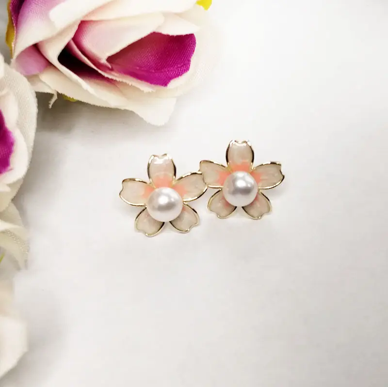 Sakura Blossom Pearl Earrings S925 Silver — feature 7