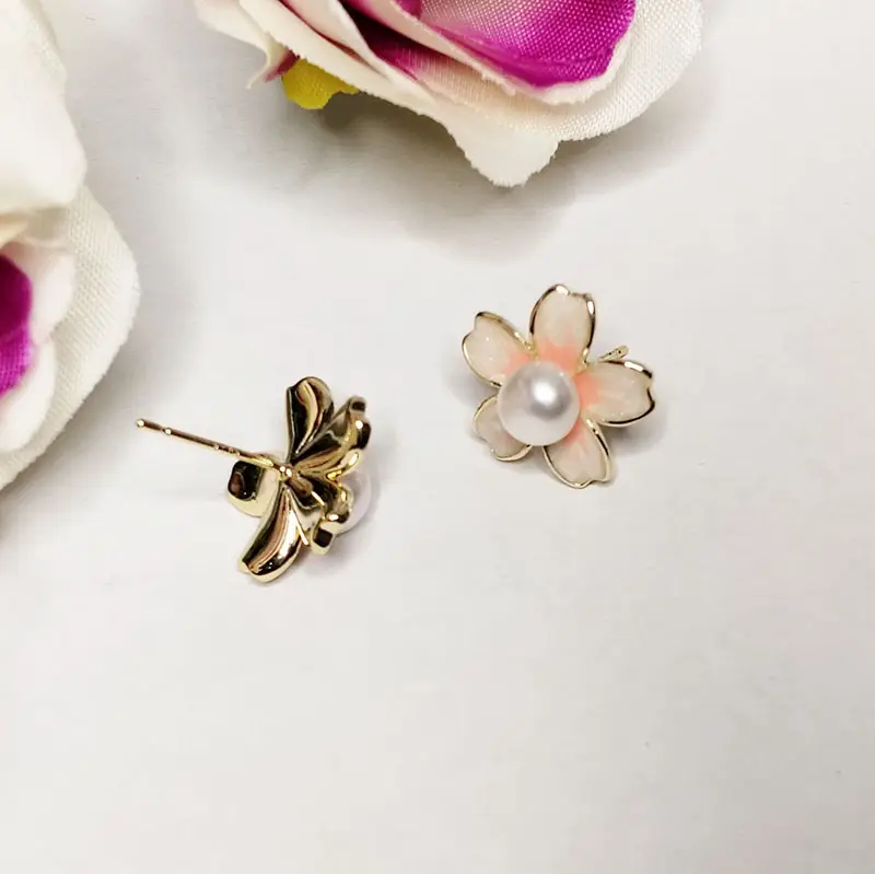 Sakura Blossom Pearl Earrings S925 Silver — feature 8