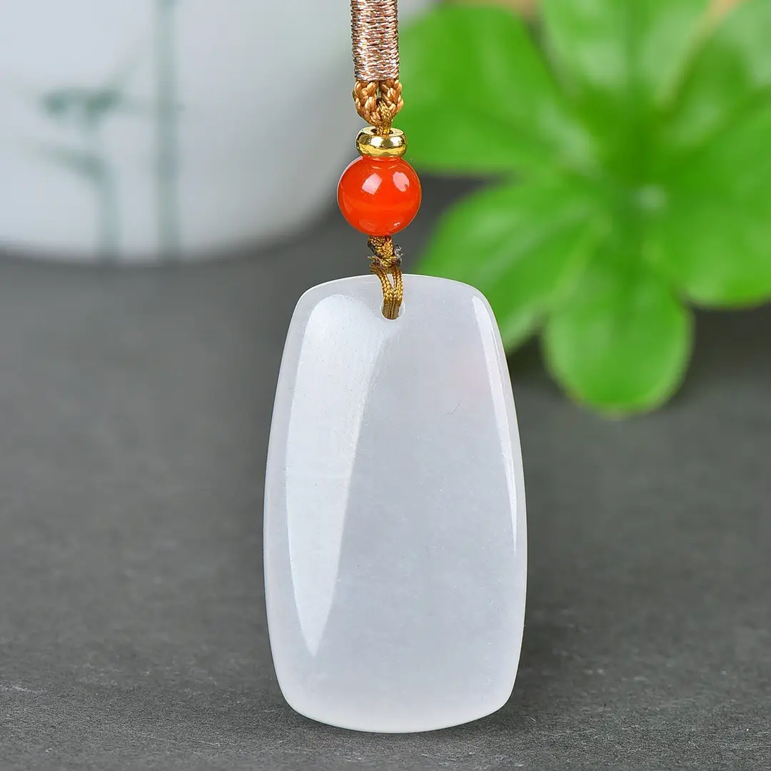 Gold Silk Jade Cat Necklace with Red Pearl - Image 4