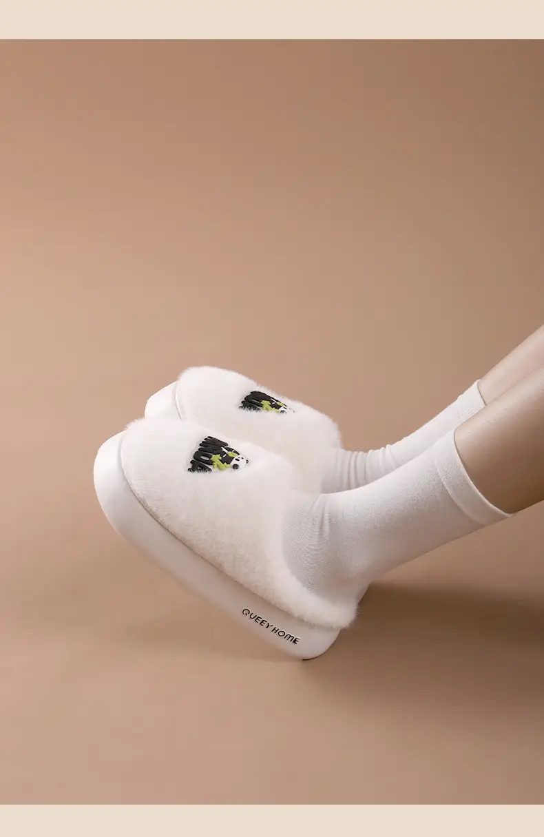 Women Cotton Slippers White Winter Warm Non-Slip — feature 8