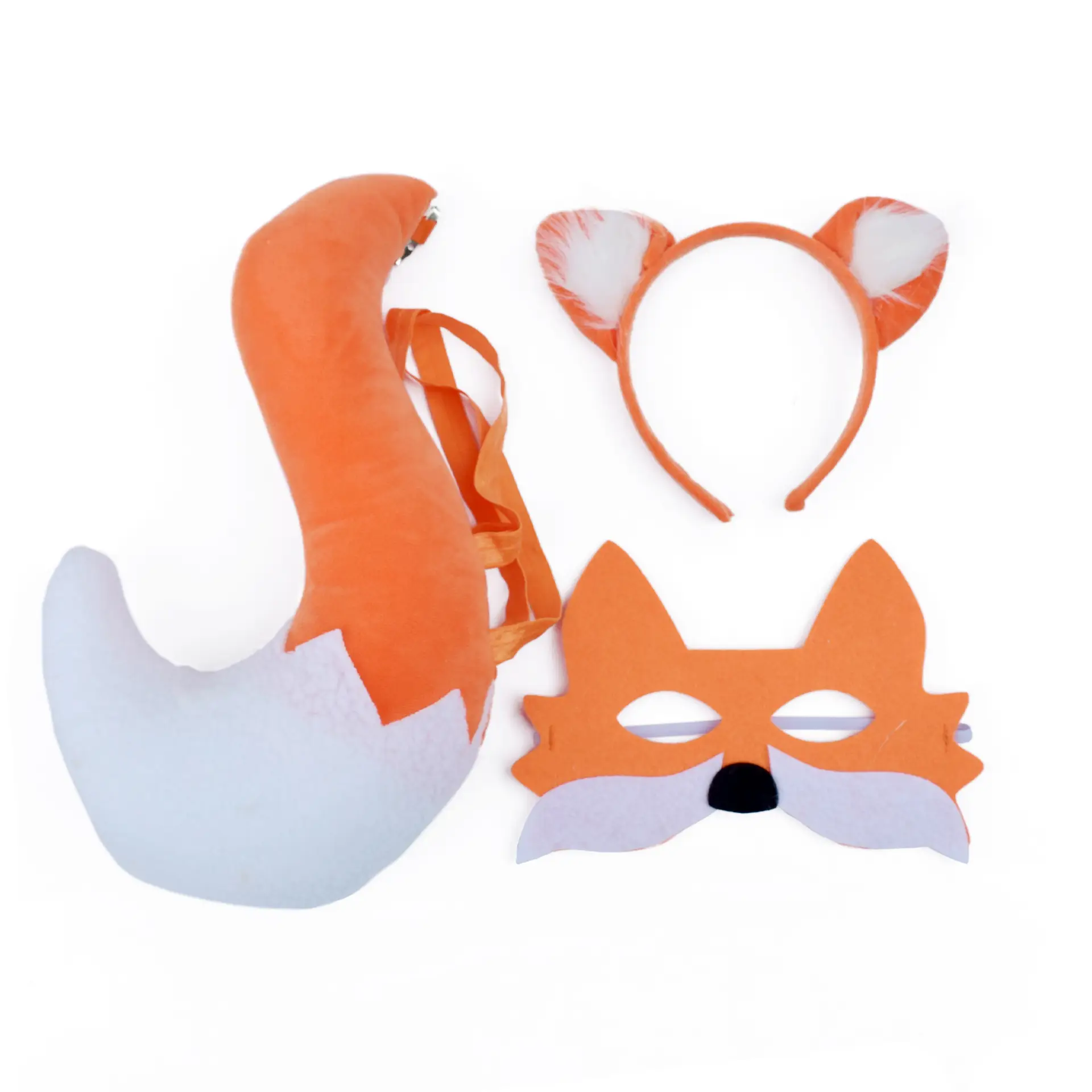 Children's Fox Mask Set with Headband Tail Three-Piece Animal Role Play - Image 2
