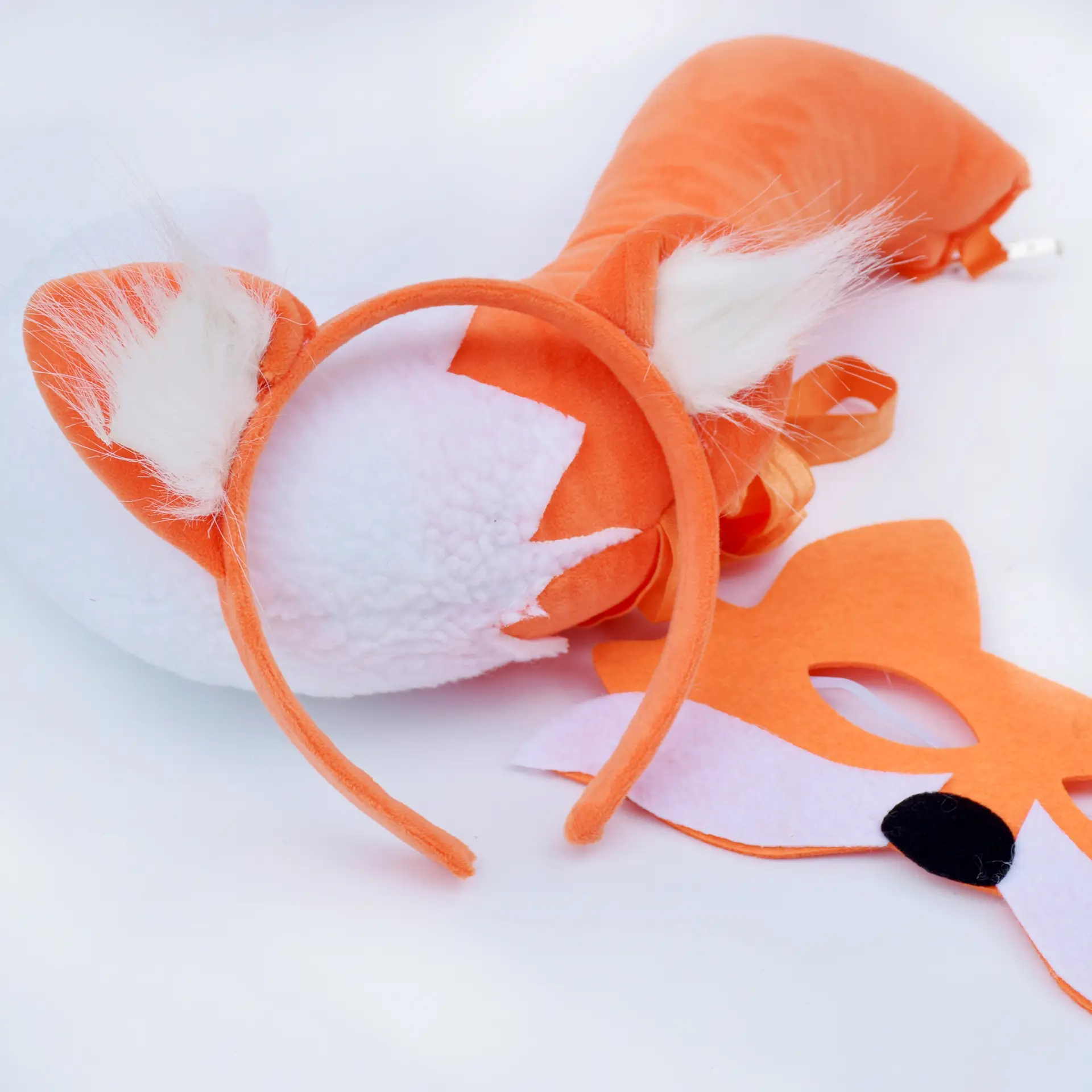 Children's Fox Mask Set with Headband Tail Three-Piece Animal Role Play — feature 4