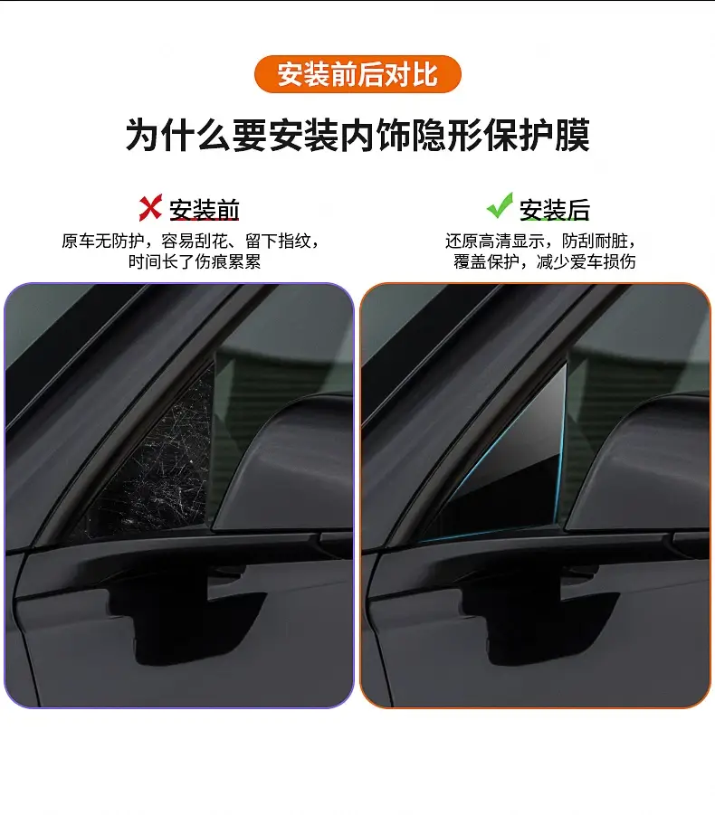 For Tesla ModelY 3 rear door protective film TPU invisible car coat paint door edge film modification — feature 4