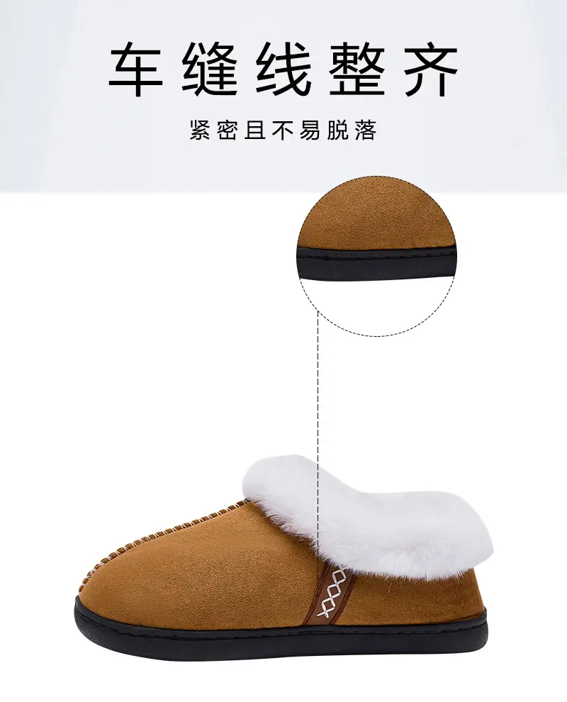 Cross-Border Foreign Trade Winter Indoor Furry Slippers for Women, Home Cotton Slippers, Home Plus Velvet Warm Thick-Soled Slippers — feature 8