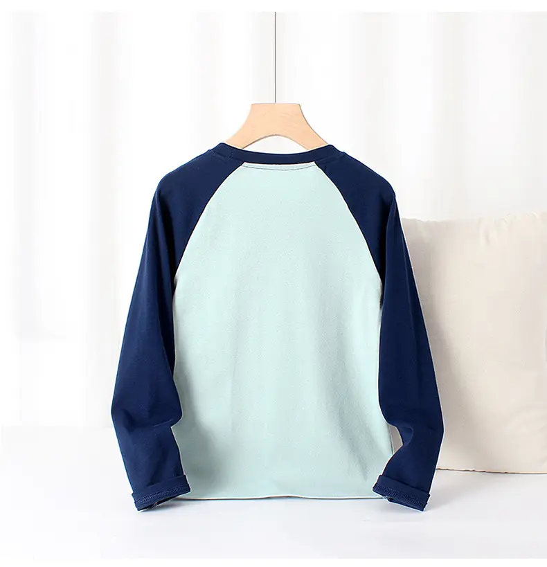 Kids Korean Style Raglan Sleeve T-Shirt Yellow Blue Large — feature 43