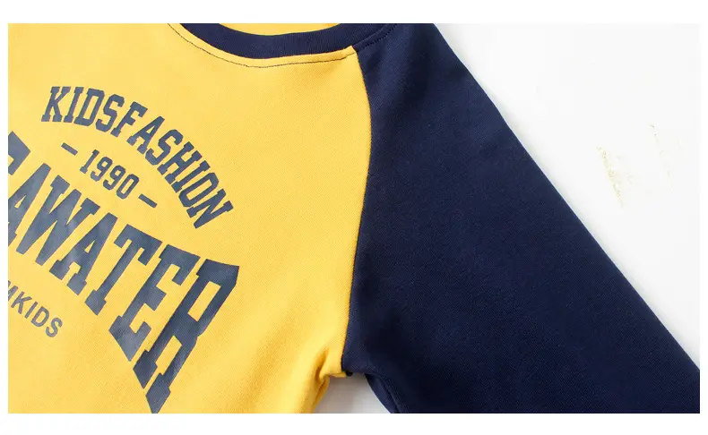 Kids Korean Style Raglan Sleeve T-Shirt Yellow Blue Large — feature 45