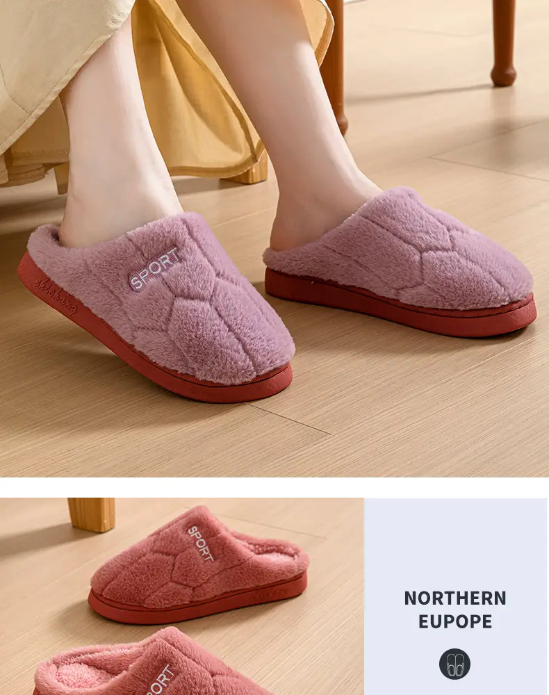 New Style Simple Cotton Slippers Women's Autumn and Winter Outer Wear Cotton Slippers Home Indoor Warm Couple Household Non-Slip Men's Slippers — feature 14