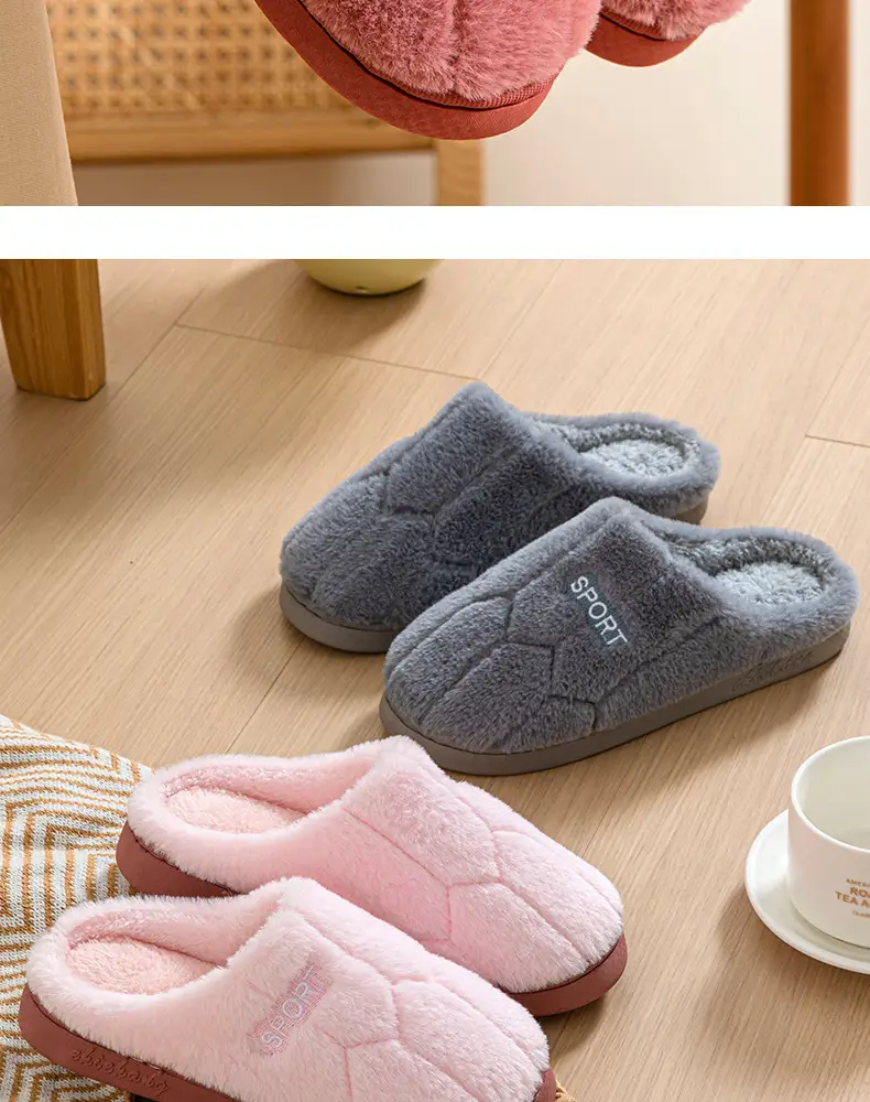 New Style Simple Cotton Slippers Women's Autumn and Winter Outer Wear Cotton Slippers Home Indoor Warm Couple Household Non-Slip Men's Slippers — feature 16
