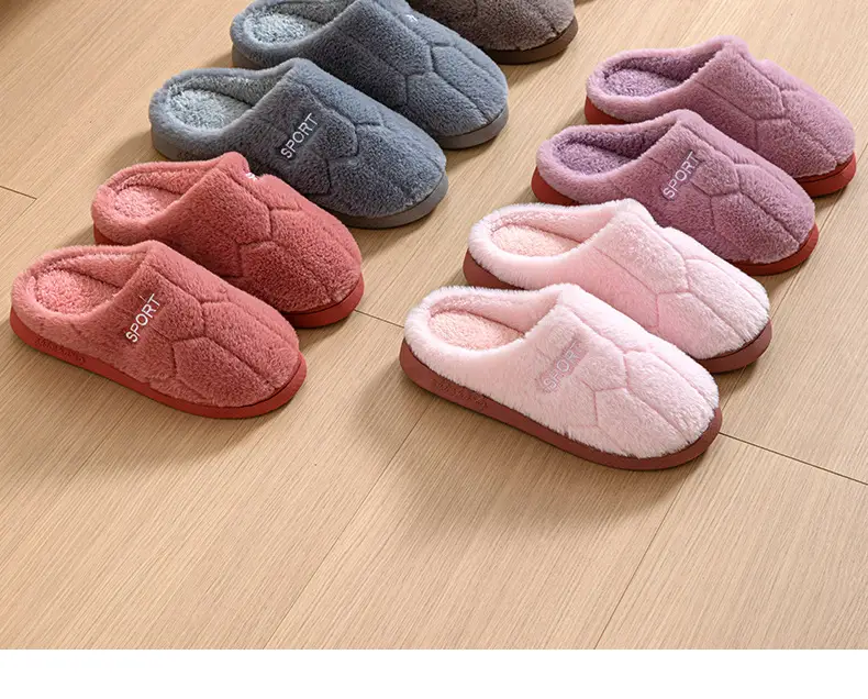 New Style Simple Cotton Slippers Women's Autumn and Winter Outer Wear Cotton Slippers Home Indoor Warm Couple Household Non-Slip Men's Slippers — feature 4