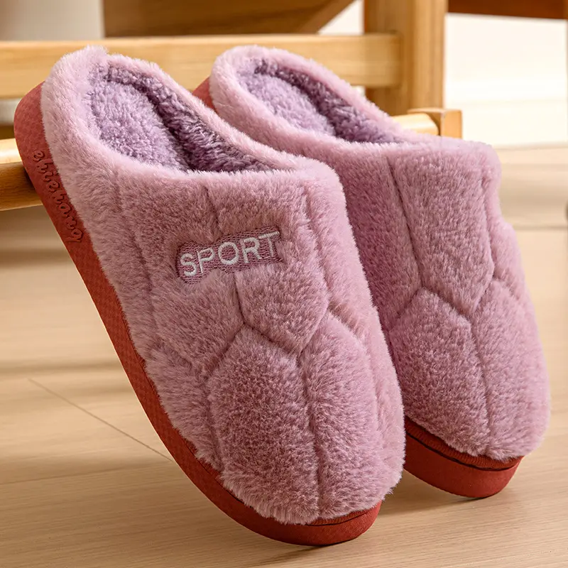 New Style Simple Cotton Slippers Women's Autumn and Winter Outer Wear Cotton Slippers Home Indoor Warm Couple Household Non-Slip Men's Slippers
