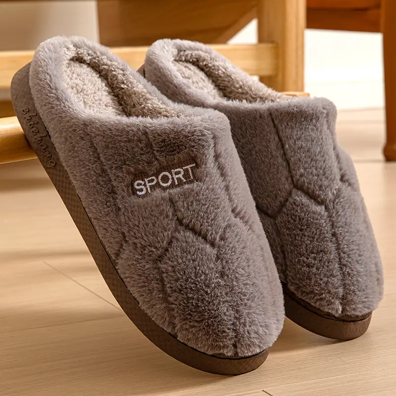 New Style Simple Cotton Slippers Women's Autumn and Winter Outer Wear Cotton Slippers Home Indoor Warm Couple Household Non-Slip Men's Slippers