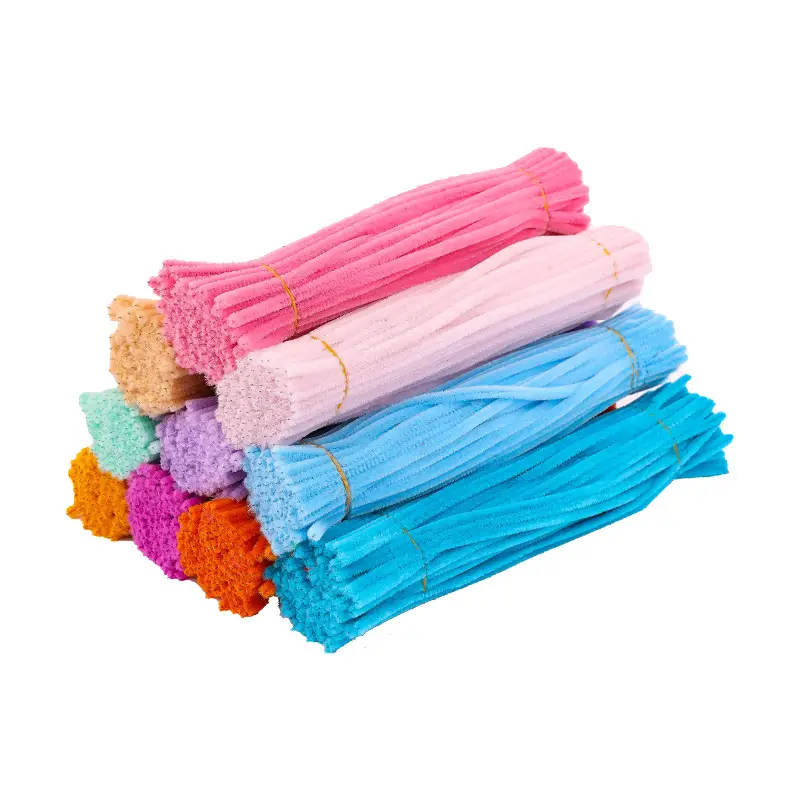 Macaron color torsion bar diy material bag wholesale simulation plush wool folding bar torsion bar material bouquet