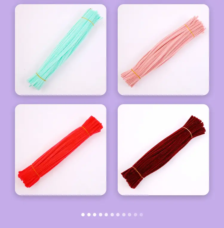 Macaron color torsion bar diy material bag wholesale simulation plush wool folding bar torsion bar material bouquet — feature 13