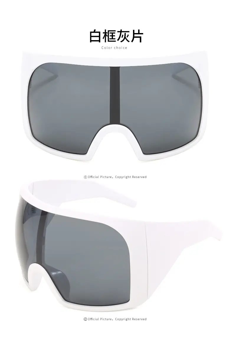 Large Frame Outdoor Sports Sunglasses UV Protection White — feature 59