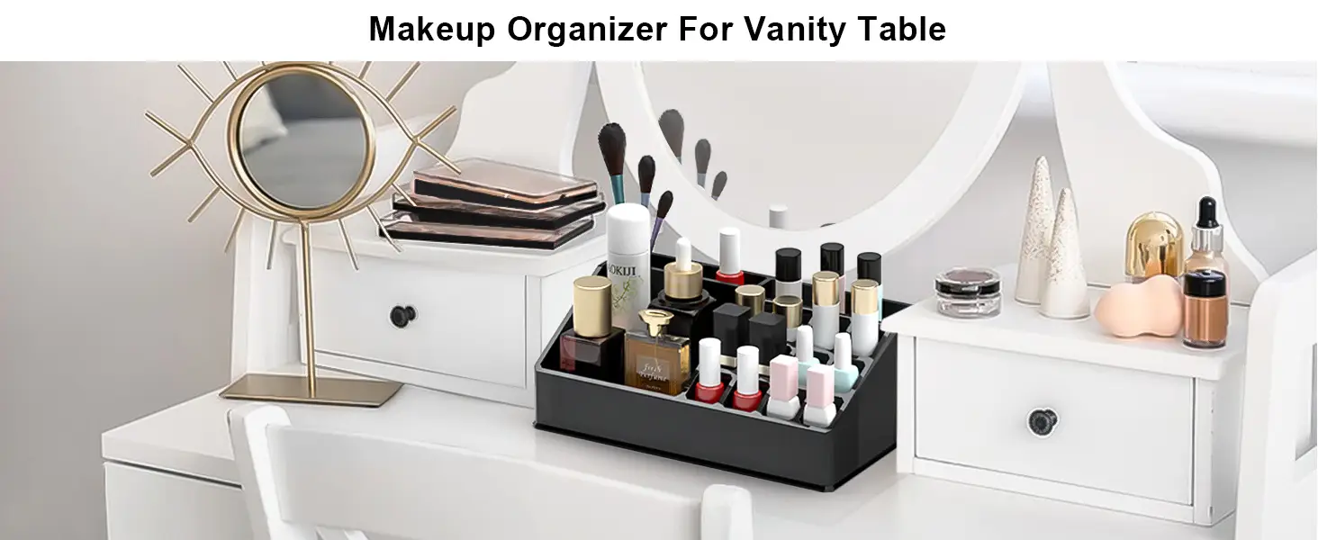 Black Acrylic Makeup Organizer with 12 Drawers β feature 10