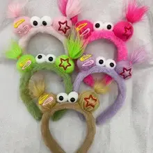 Plush Colorful Headband with Pom Pom Face — feature 19