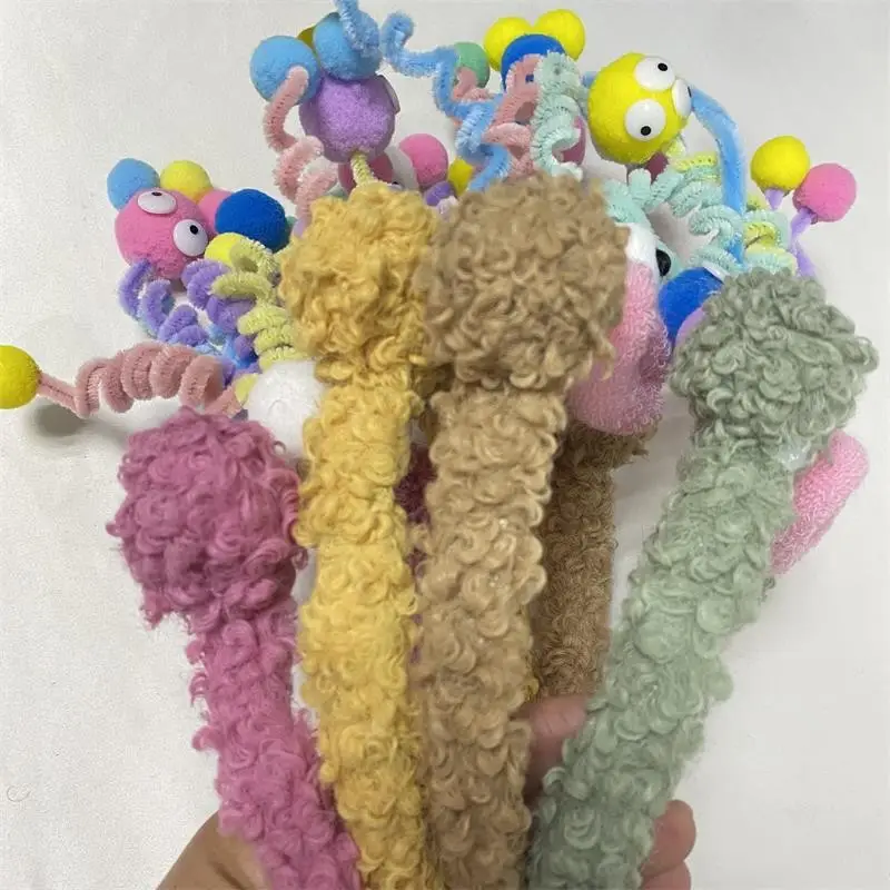 Plush Colorful Headband with Pom Pom Face — feature 31