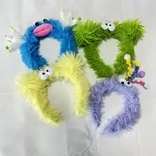 Plush Colorful Headband with Pom Pom Face — feature 9