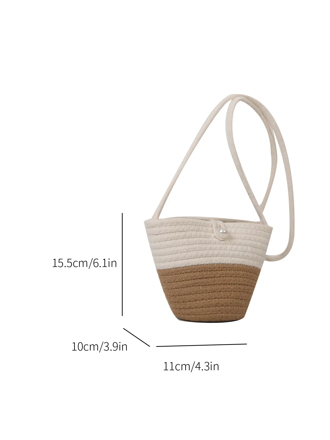 Woven Beige Shoulder Messenger Bag with Yellow Bow — feature 3