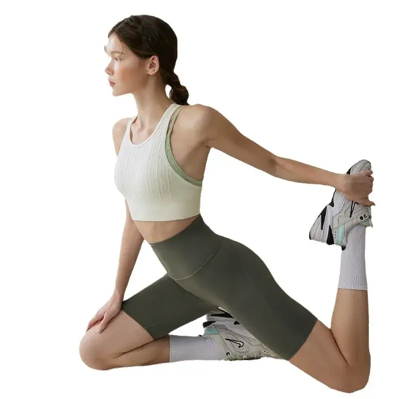 Green Cross-Back Yoga Bra for Women Autumn 2025 - Image 11