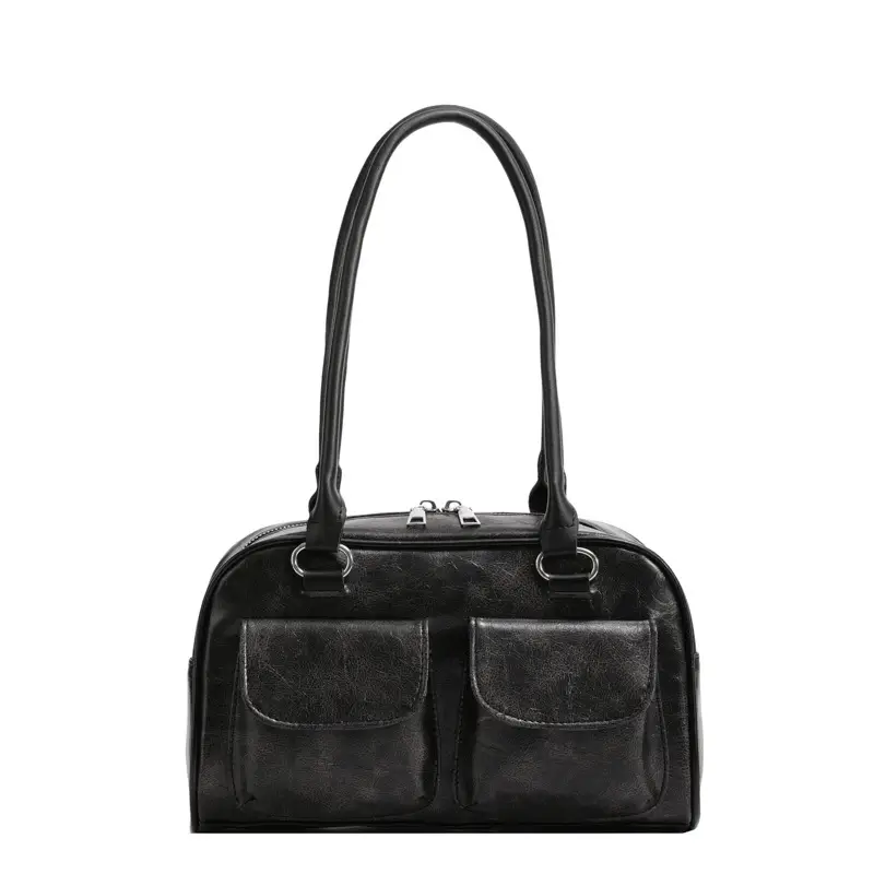 Women's Textured Shoulder Bag Brown 2023 Winter - Image 7