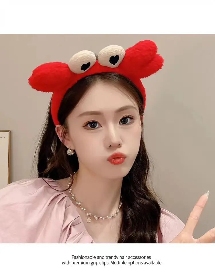 Cute Face Wash Hair Hoop for Women Pink Plush — feature 10
