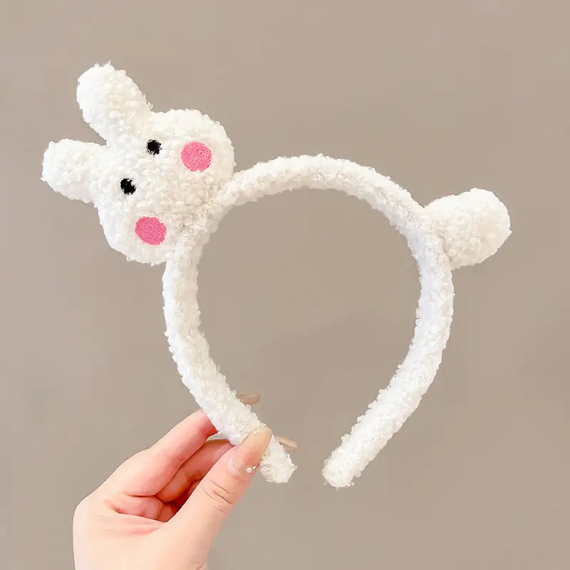 Cute Face Wash Hair Hoop for Women Pink Plush — feature 16
