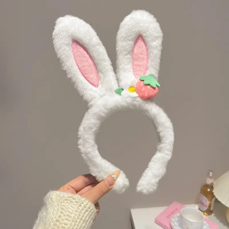 Cute Face Wash Hair Hoop for Women Pink Plush — feature 17