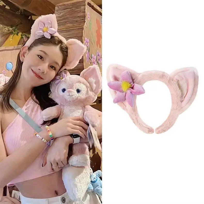 Cute Face Wash Hair Hoop for Women Pink Plush — feature 7