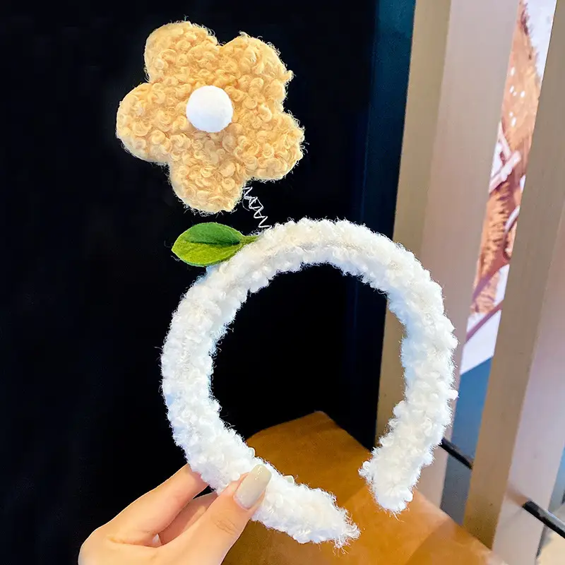 Cute Face Wash Hair Hoop for Women Pink Plush - Image 10