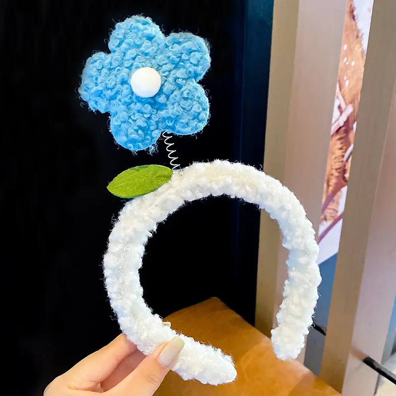 Cute Face Wash Hair Hoop for Women Pink Plush - Image 12