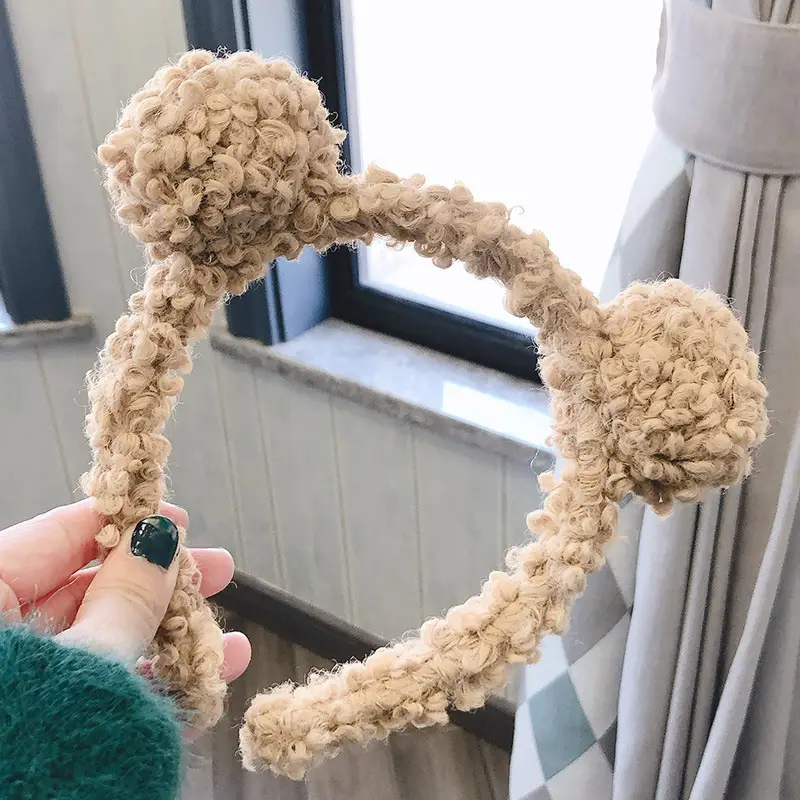 Cute Face Wash Hair Hoop for Women Pink Plush - Image 15