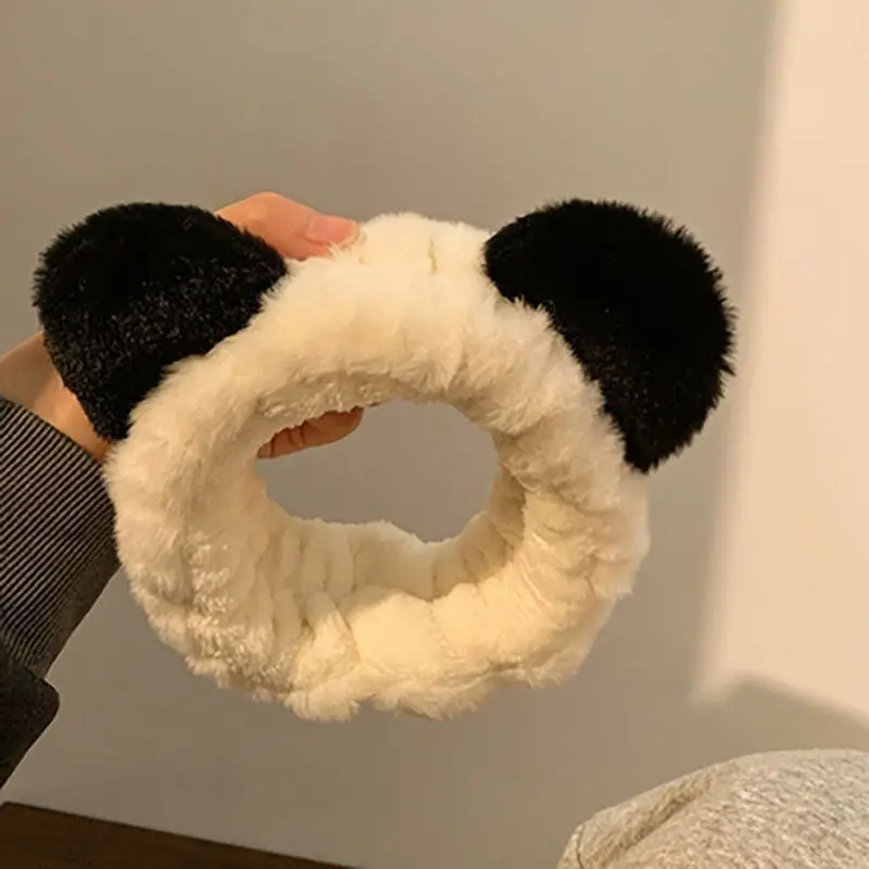 Cute Face Wash Hair Hoop for Women Pink Plush - Image 36