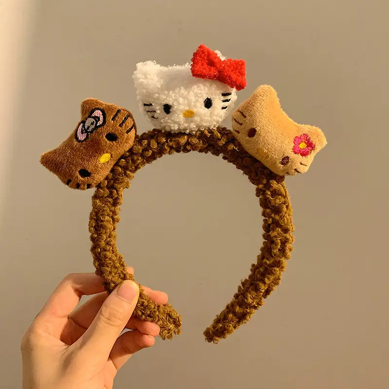 Cute Face Wash Hair Hoop for Women Pink Plush - Image 42