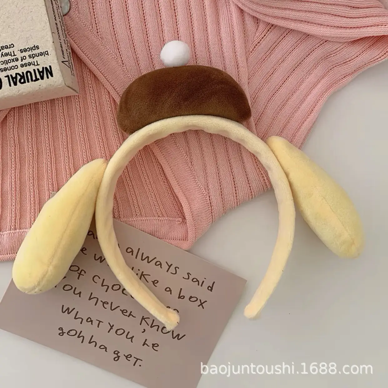 Cute Face Wash Hair Hoop for Women Pink Plush - Image 44