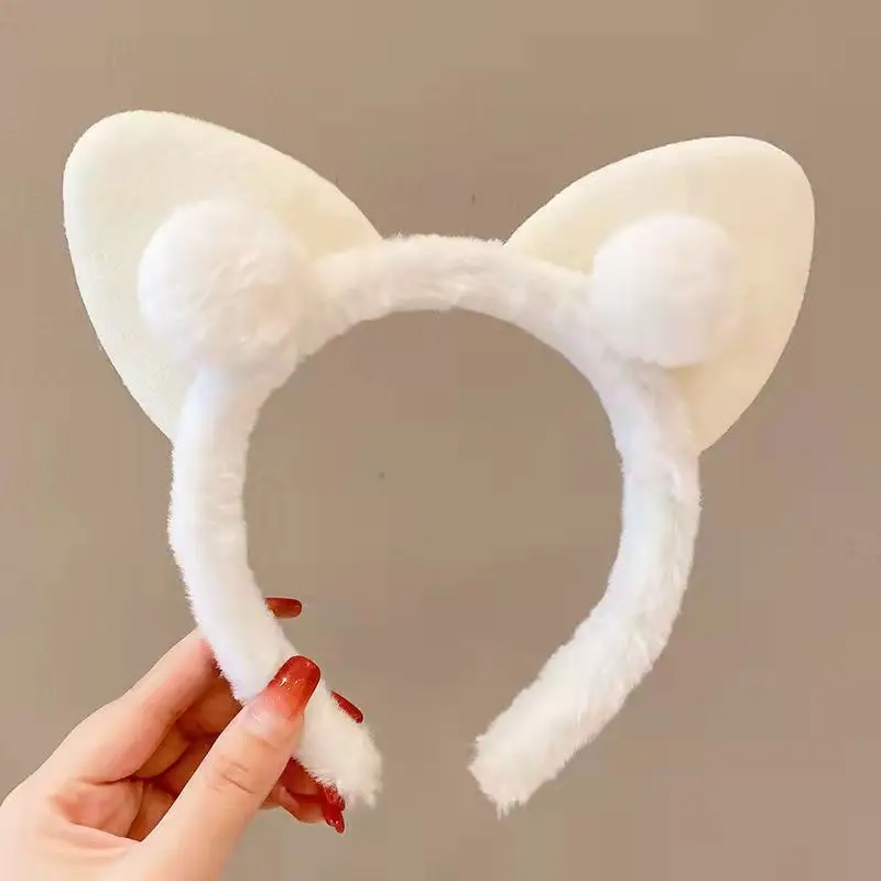 Cute Face Wash Hair Hoop for Women Pink Plush - Image 92