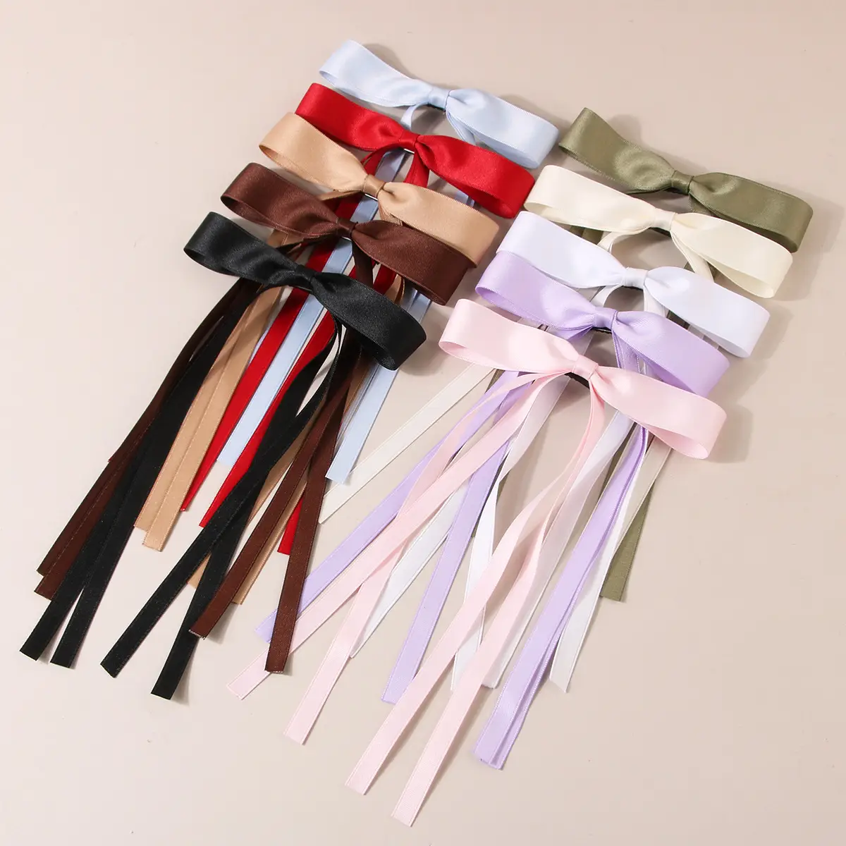 Multicolor Bow Hairpins with Tassels for Girls