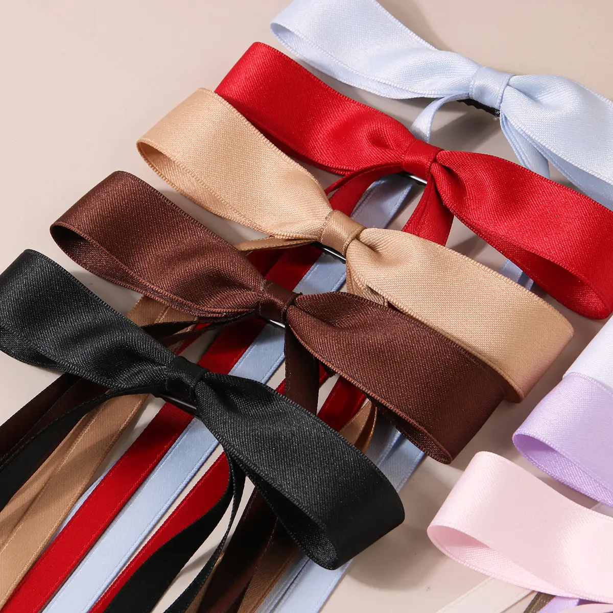 Multicolor Bow Hairpins with Tassels for Girls