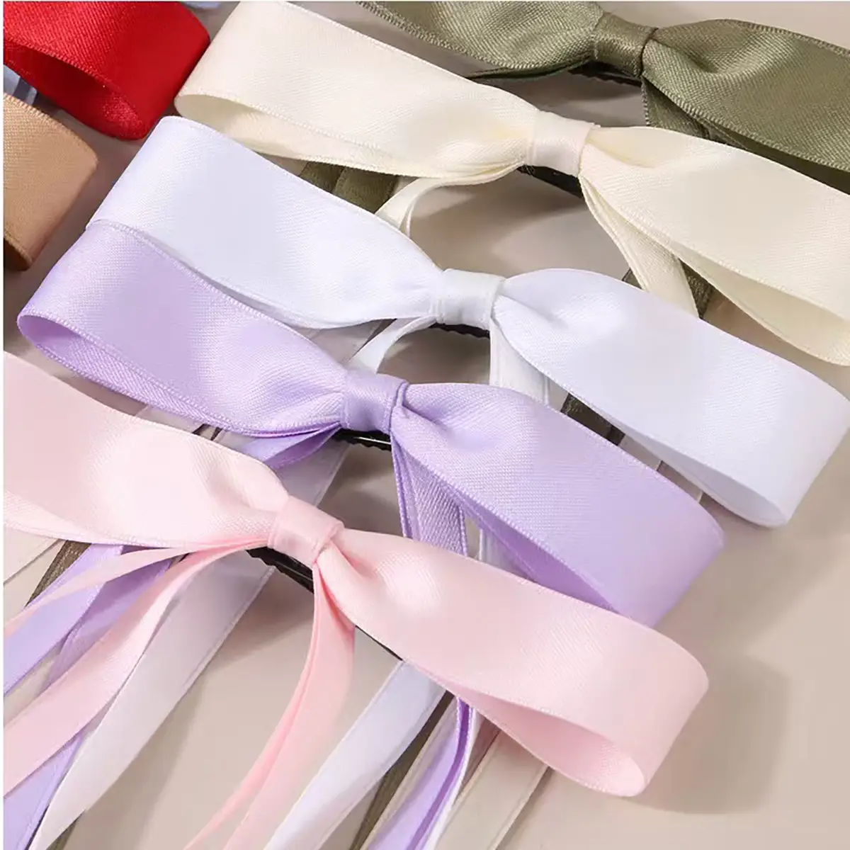 Multicolor Bow Hairpins with Tassels for Girls