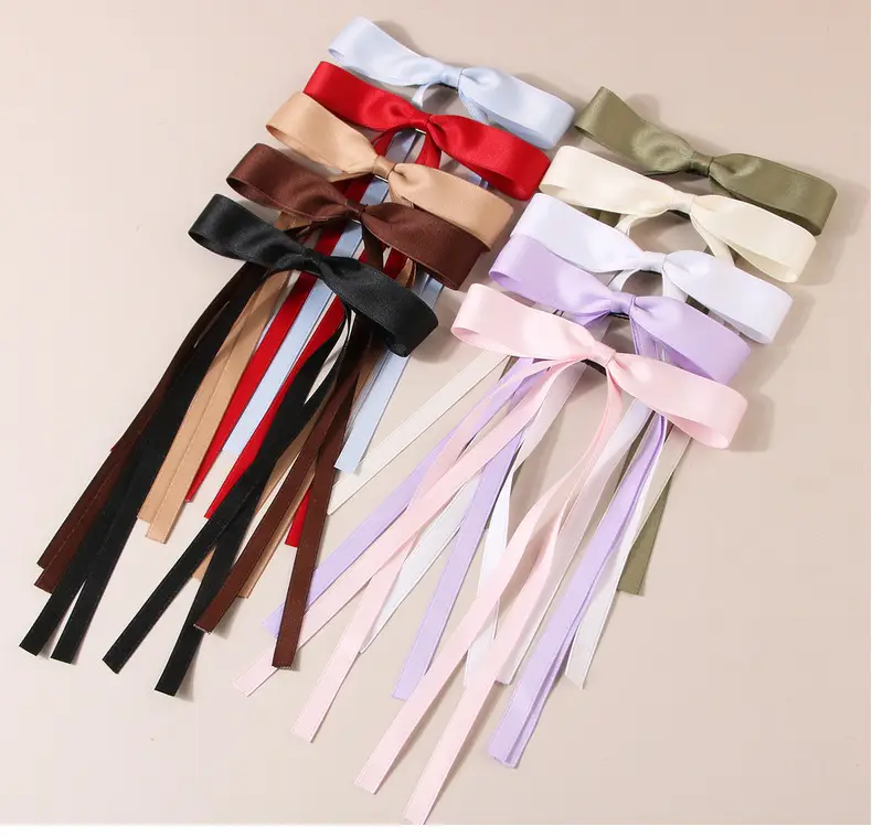 Multicolor Bow Hairpins with Tassels for Girls — feature 12