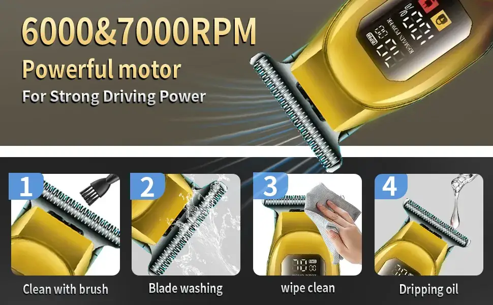 Men's Electric Hair Clipper with 5 Blades & Charging Light — feature 10