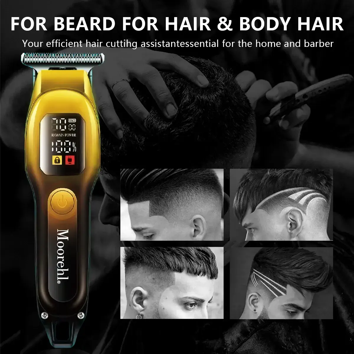 Men's Electric Hair Clipper with 5 Blades & Charging Light — feature 2