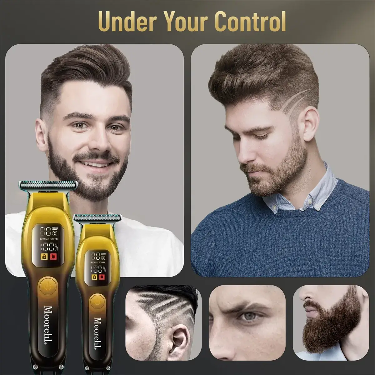 Men's Electric Hair Clipper with 5 Blades & Charging Light — feature 3